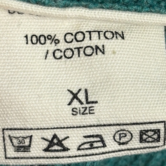 Mansted Crew Neck Sweater Relaxed Fit teal turquoise cotton ribbed xl - Picture 4 of 7